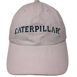 Caterpillar Baseball Cap Pink One Size CAT Logo Embroidered Slideback Cotton Hat